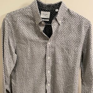 Long sleeved buttondown grey Billy Reid shirt